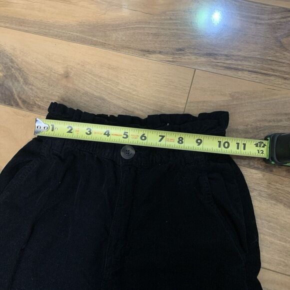 Zara Women’s Black Corduroy Paper Bag Waist Trousers Size 00 US - Picture 3 of 7
